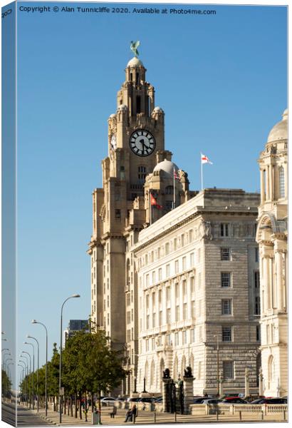Majestic Liver Bird Clock Tower Canvas Print by Alan Tunnicliffe