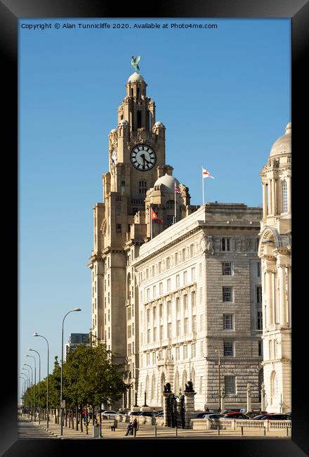 Majestic Liver Bird Clock Tower Framed Print by Alan Tunnicliffe