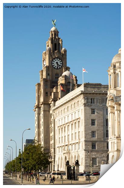 Majestic Liver Bird Clock Tower Print by Alan Tunnicliffe