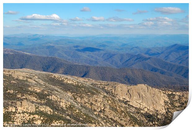 View from the Horn - Mt Buffalo Print by Laszlo Konya