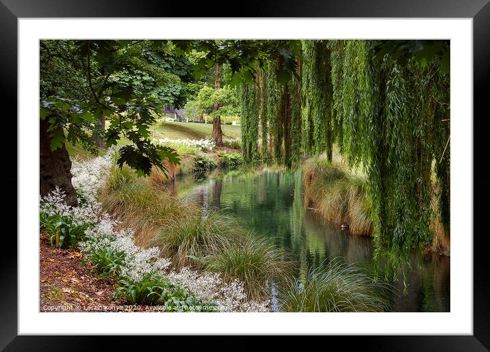 Avon River - Christchurch Framed Mounted Print by Laszlo Konya