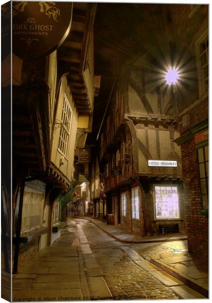 The Shambles York Canvas Print by Alison Chambers