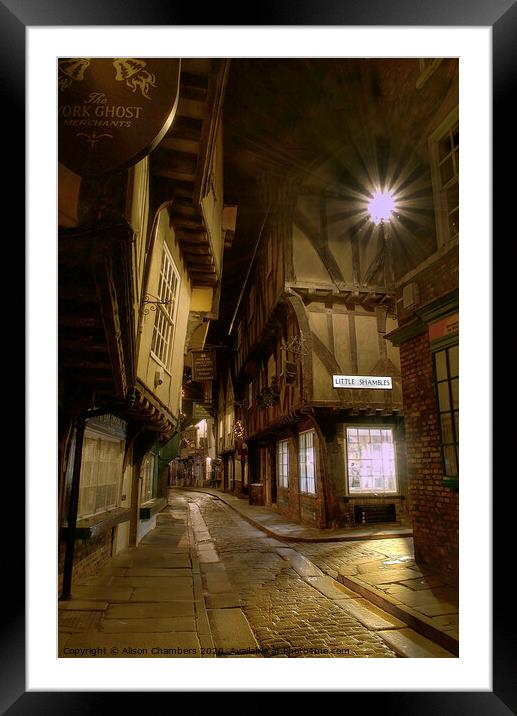 The Shambles York Framed Mounted Print by Alison Chambers