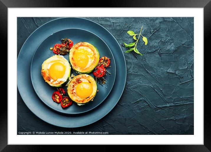 Scrambled eggs on frying pan Framed Mounted Print by Mykola Lunov Mykola
