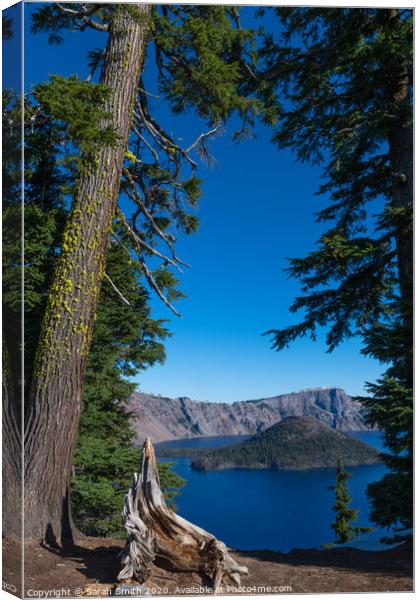 Crater Lake Framed Canvas Print by Sarah Smith