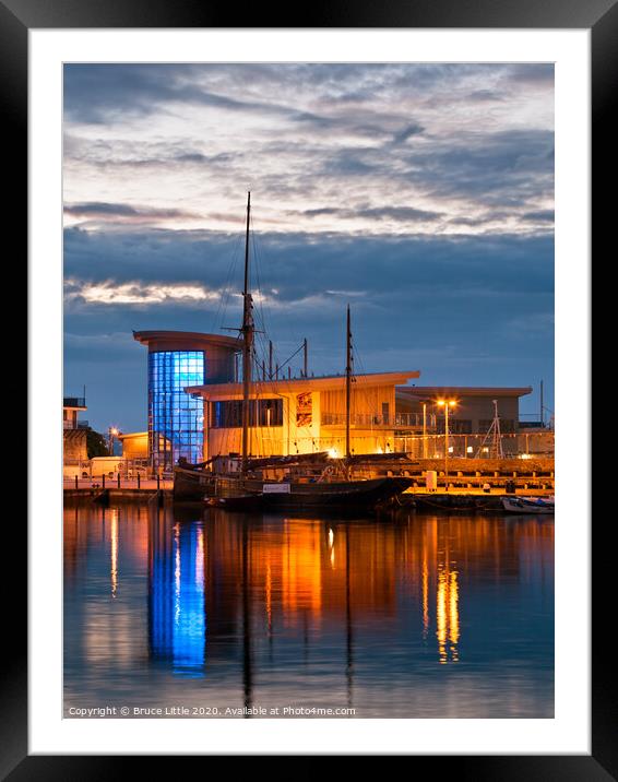 Brixham Fish Market at Blue Hour Framed Mounted Print by Bruce Little