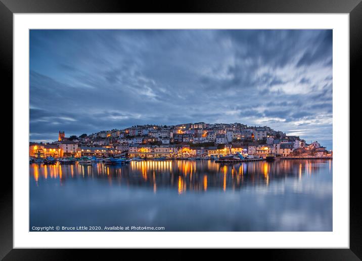 Brixham Blue Hour Reflections Framed Mounted Print by Bruce Little