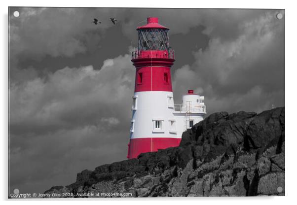 Longstone Lighthouse on Farne Island  Acrylic by Jonny Gios