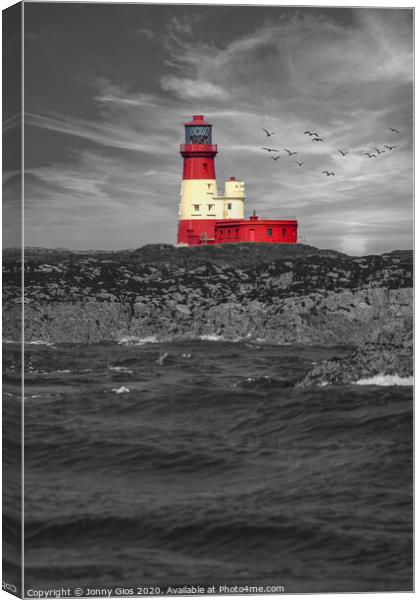 The Lighthouse on Farne Island  Canvas Print by Jonny Gios