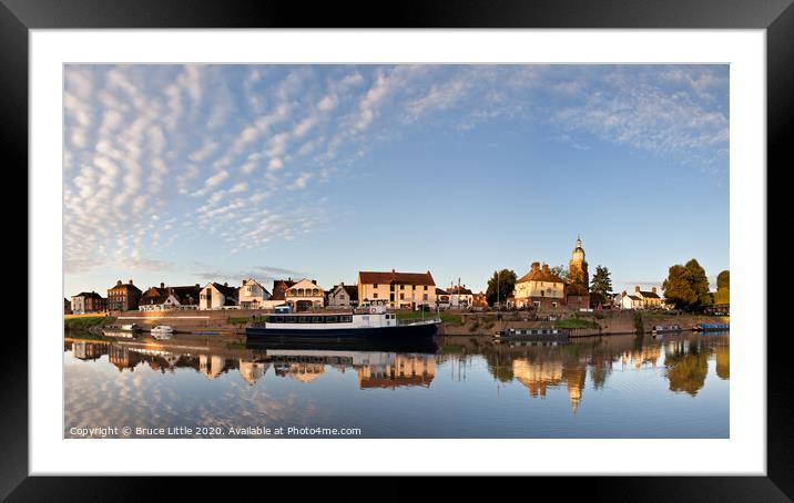 Upton Riverside Panorama Framed Mounted Print by Bruce Little