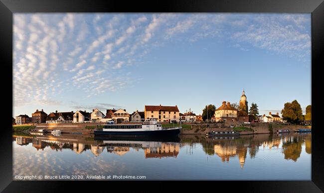 Upton Riverside Panorama Framed Print by Bruce Little