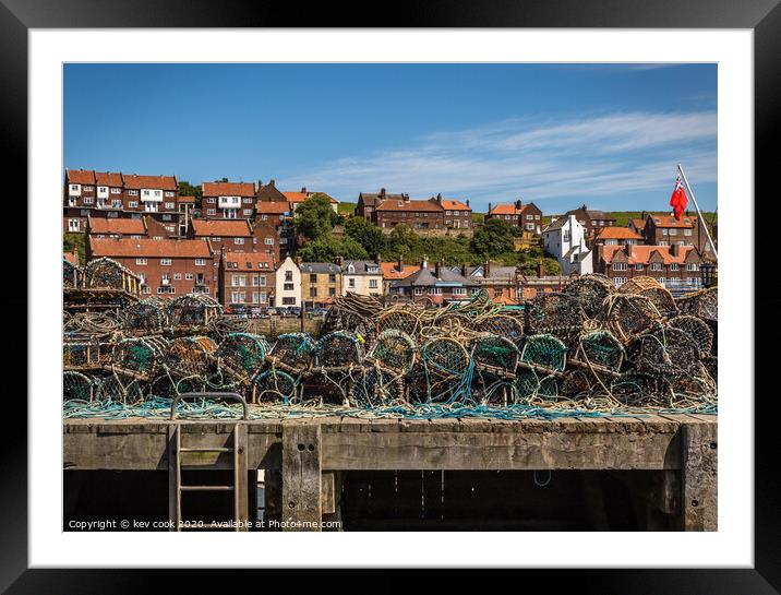 Whitby lobsterpots Framed Mounted Print by kevin cook