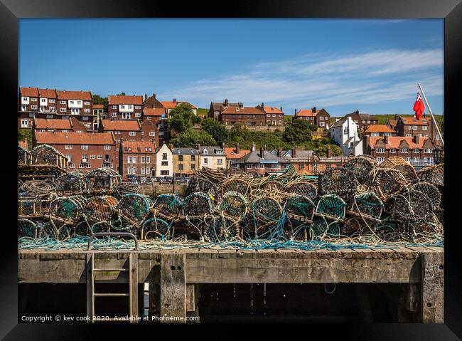 Whitby lobsterpots Framed Print by kevin cook