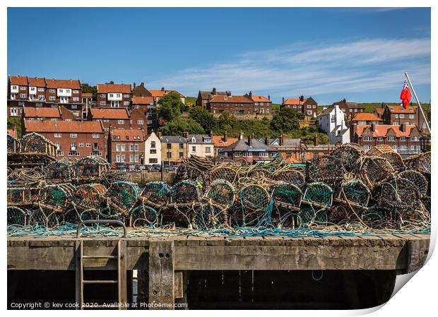 Whitby lobsterpots Print by kevin cook