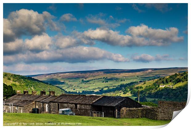 Gunnerside cottages Print by kevin cook