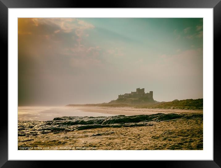 sunset at Bamburgh Framed Mounted Print by kevin cook