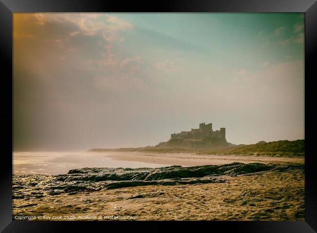 sunset at Bamburgh Framed Print by kevin cook