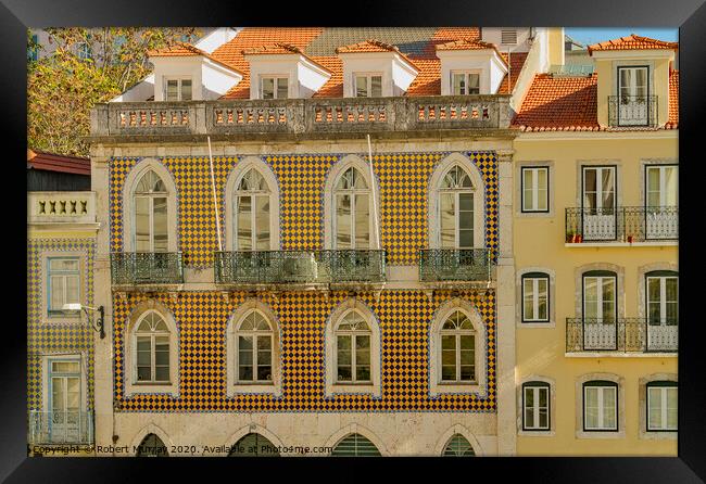 Windows and Balconies, Lisbon. Framed Print by Robert Murray
