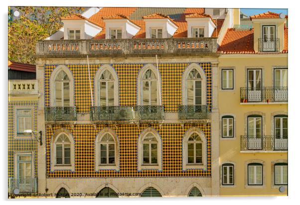Windows and Balconies, Lisbon. Acrylic by Robert Murray