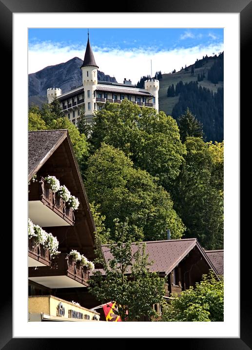 Mountains and Castles in Gstaad Framed Mounted Print by Jeremy Hayden
