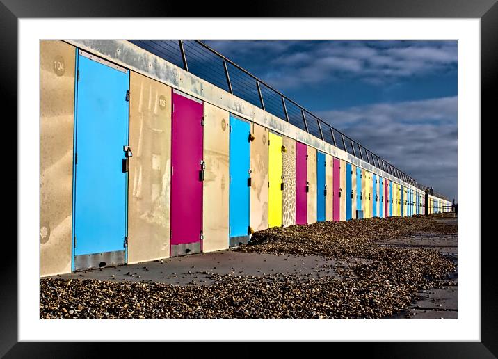 New Beach Huts Milford on Sea Framed Mounted Print by Jeremy Hayden