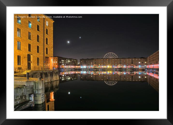 Albert Dock Reflections. Framed Mounted Print by Jason Connolly