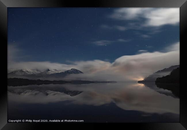 Night Mist, Bassenthwaite Lake, Lake District UK Framed Print by Philip Royal