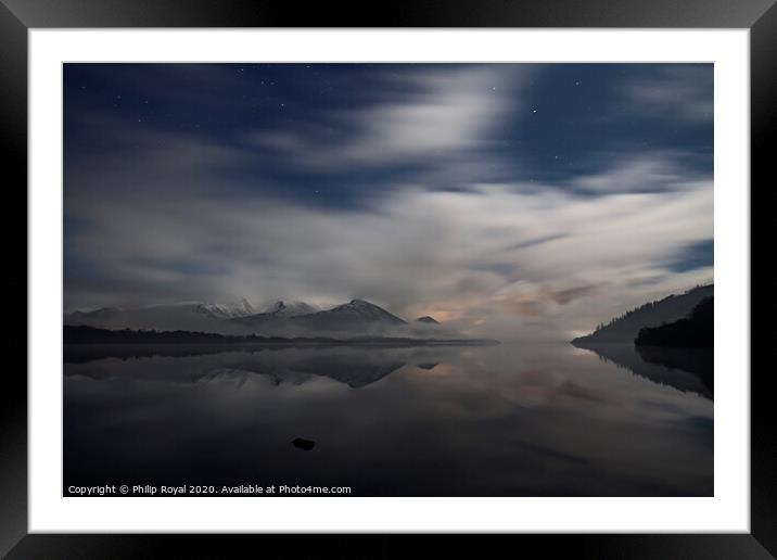 Bassenthwaite and Skiddaw on a Winter Night, LDNP  Framed Mounted Print by Philip Royal