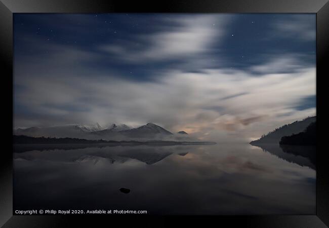 Bassenthwaite and Skiddaw on a Winter Night, LDNP  Framed Print by Philip Royal