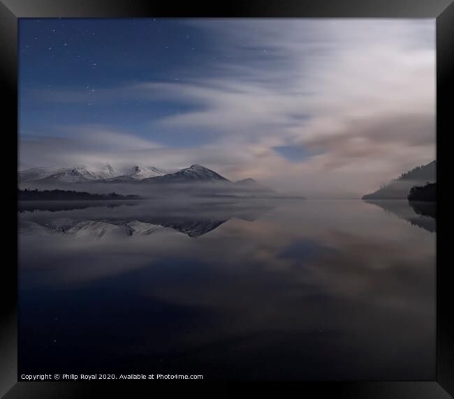 Night Mists around Skiddaw, Lake District (square) Framed Print by Philip Royal