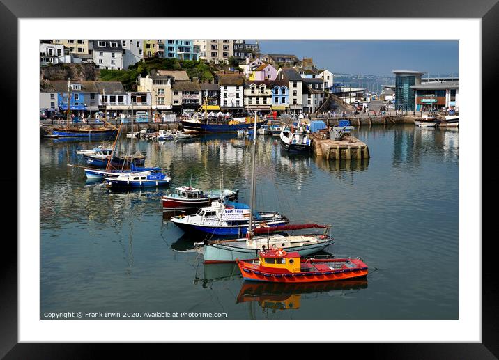 Busy Brixham Harbour  Framed Mounted Print by Frank Irwin