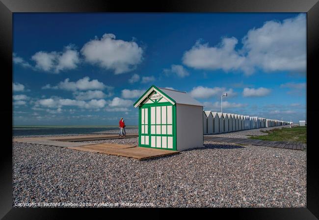 Beach huts at Cayeux sur mer France Framed Print by Richard Ashbee