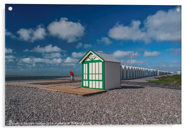 Beach huts at Cayeux sur mer France Acrylic by Richard Ashbee