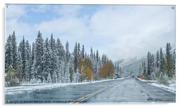 from Banff to Jasper in the Canadian Rockies Acrylic by Brenda Belcher