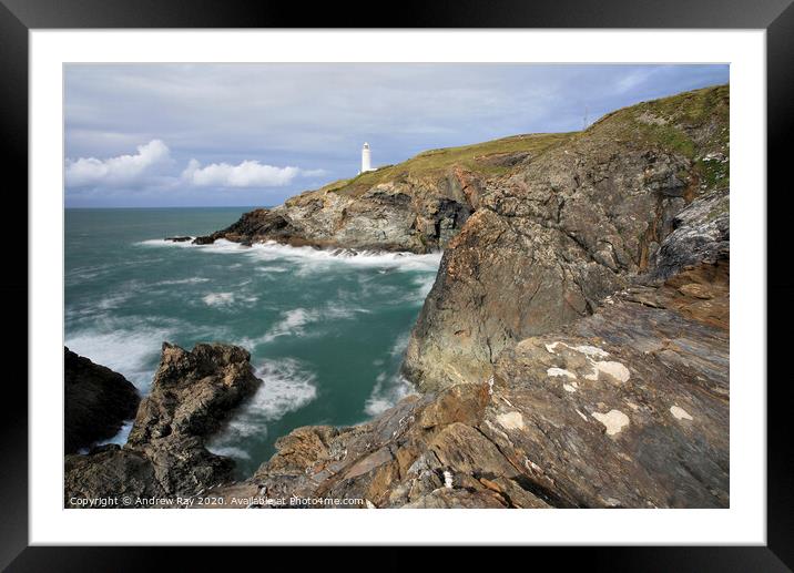 Trevose Lighthouse Framed Mounted Print by Andrew Ray