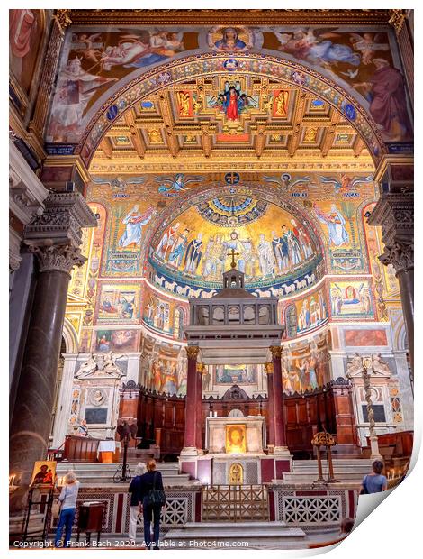 Santa Maria in Trastevere Basilica interior, Rome Italy Print by Frank Bach