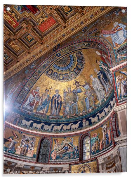 Santa Maria in Trastevere Basilica interior, Rome Italy Acrylic by Frank Bach