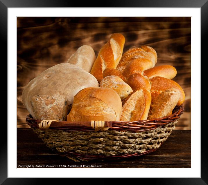 Breads Framed Mounted Print by Antonio Gravante