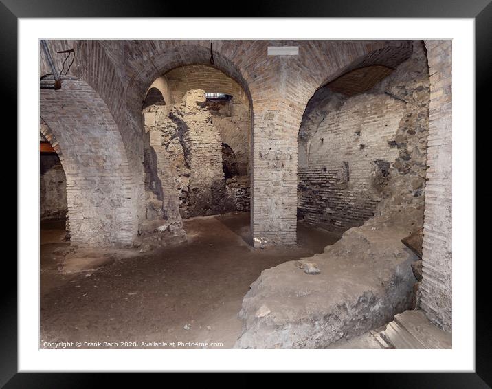 Ancient church under San Crisogono Basilica in Trastevere, Rome Framed Mounted Print by Frank Bach