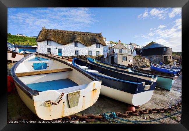 Boats at Sennen Cove Framed Print by Andrew Ray