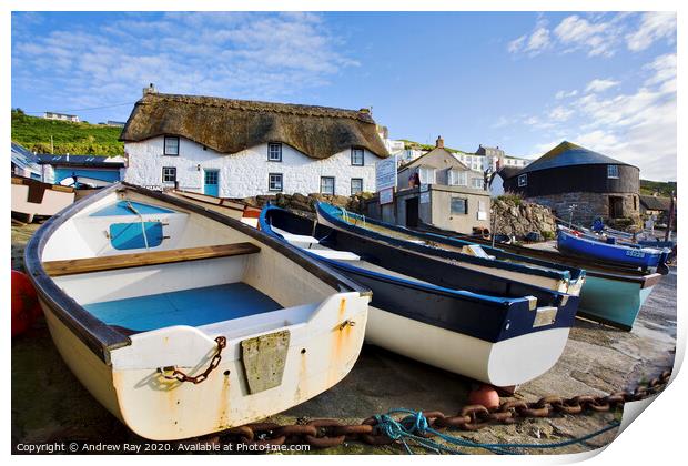 Boats at Sennen Cove Print by Andrew Ray