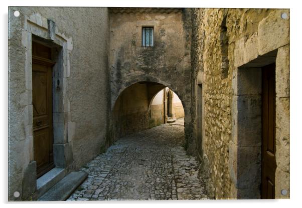 Medieval Alley in Banon, Provence Acrylic by Arterra 