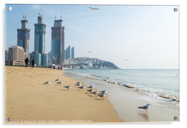 Haeundae Beach in Busan, South Korea Acrylic by Sebastien Greber