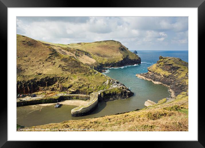 Boscastle Harbour Framed Mounted Print by Andrew Ray
