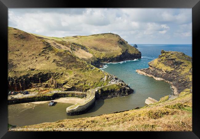 Boscastle Harbour Framed Print by Andrew Ray