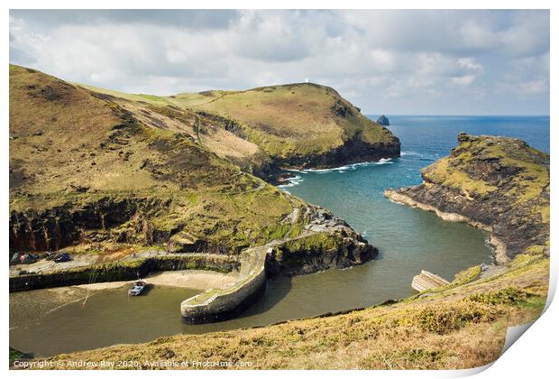 Boscastle Harbour Print by Andrew Ray