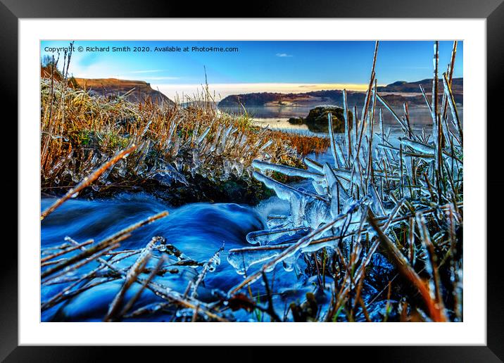 A wee burn flows into Loch Portree on the high tide. #2 Framed Mounted Print by Richard Smith
