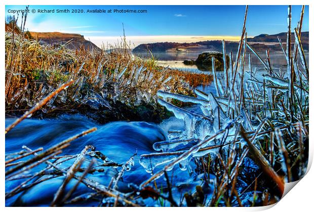 A wee burn flows into Loch Portree on the high tide. #2 Print by Richard Smith