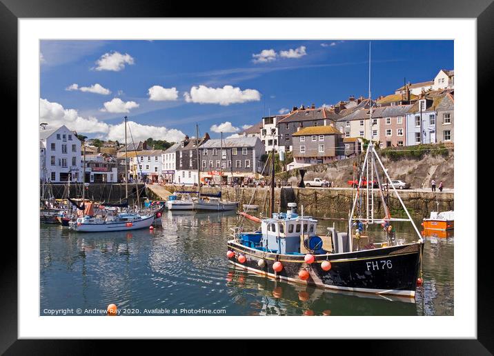Mevagissey Harbour Framed Mounted Print by Andrew Ray