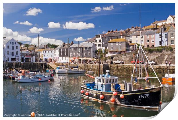 Mevagissey Harbour Print by Andrew Ray